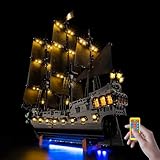 BrickSoul RC Light Kit for Lego Captain Jack Sparrow’s Pirate Ship 10365 Building Set | Upgraded Wireless ON/Off & Dimming & Zonal Lighting with Hidden Cable Tech (10365 Set NOT Included)