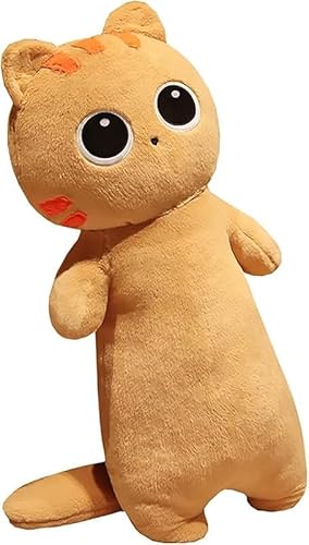 Rutexc 猫ぬいぐるみ ロング枕 ソファクッション 大きな抱き枕 お昼寝枕 グレー 130cm 子供用 かわいい黒猫 寝室・リビング用