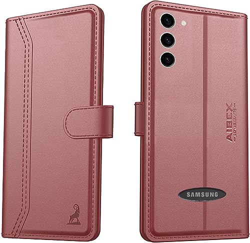 Image of AIBEX Compatible for Samsung S23 5G Flip Cover Leather Finish | Inside TPU with Card Pockets | Wallet Stand | Complete Protection Flip Case - Brown