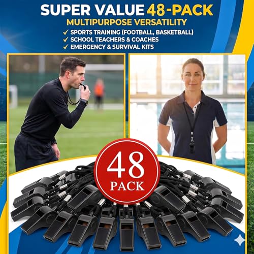48 Silbatos Deportivos con Cordón para Entrenamiento miniatura 6