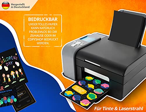 50 Blatt SCHWARZER Bastelkarton 300g/m² – PREMIUM PAPIER Tiefschwarz - DIN A4-21 x 29,7 cm - Fotografen Schwarz unbedruckt für Fotografie, Präsentationen, Basteln, FOTOKARTON, Karton - MADE IN GERMANY