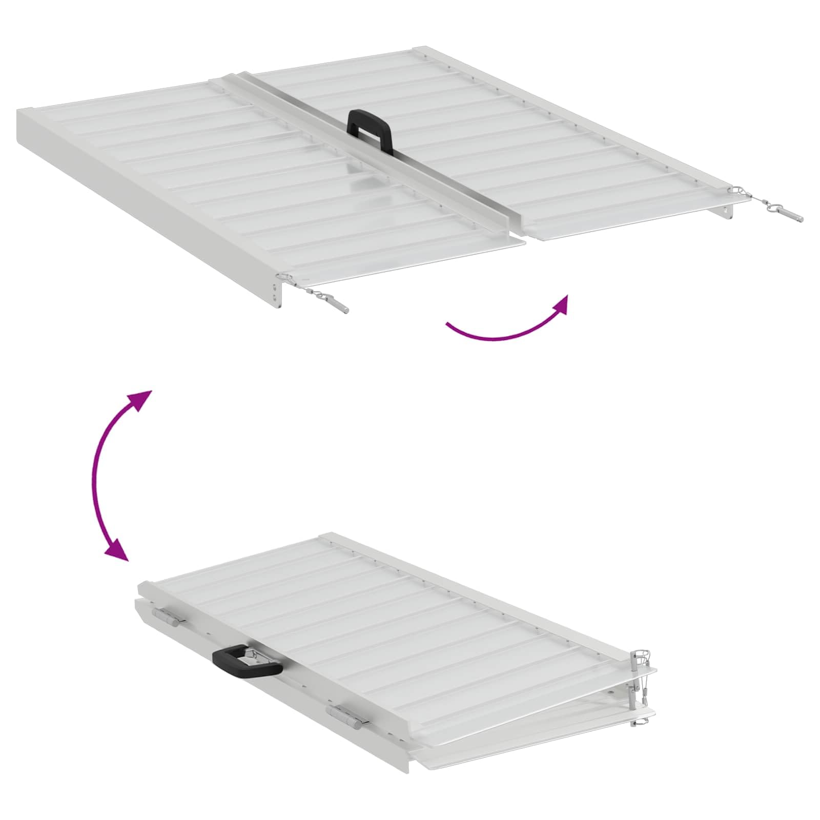 Rampa de aluminio para silla de ruedas plegable de 270 kg, antideslizante, para bordillo y escalera, ideal para coche, quad y taller