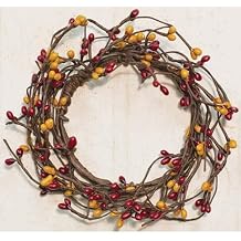 CWI Gifts Pip Twig Wreath Rings - 3.5 بوصة - ديكور إكليل للباب الأمامي وتزيين الشموع - بورجوندي / ذهبي