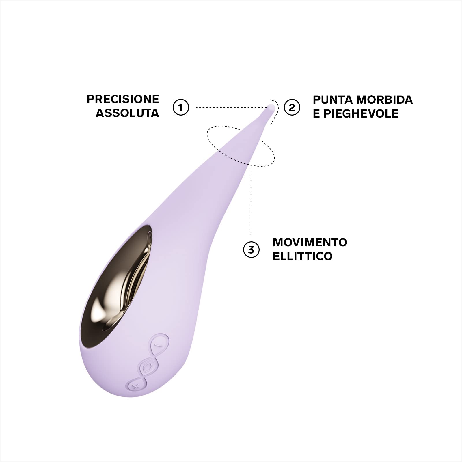 LELO DOT Stimolatore a Punta Clitorideo per Donne con Movimento Ellittico e 8 Modalità di piacere, Sex Toys per Donne, Lilac