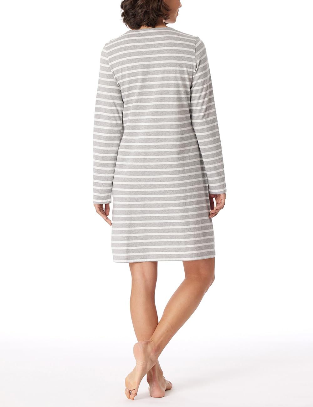 Schiesser Koszula nocna Kobiety Koszula nocna z długim rękawem 100% bawełna Sleepshirt Bigshirt z kieszeniami - Nightwear