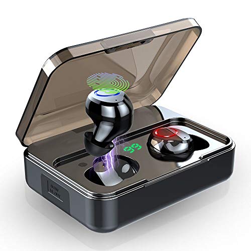 Wireless Earbuds, IPX7 Waterproof Bluetooth 5.0 + EDR Headphones w/Mic HD Stereo, 2000mAh Charging Case LED Battery Display 100H Playtime in-Ear, Touch-Control, True Wireless Earbuds for iOS Android