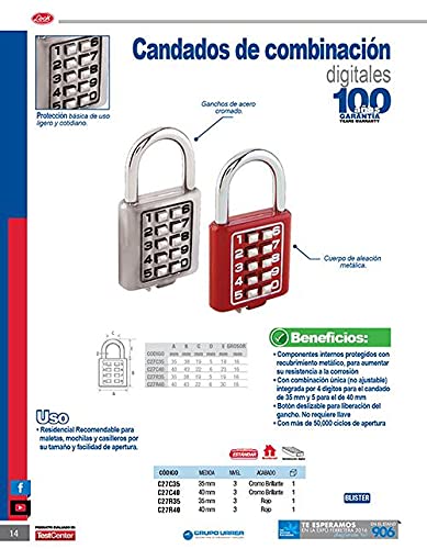 La Mejor comparativa de Candado para locker phillips disponible en línea para comprar. 16 Imagen adicional