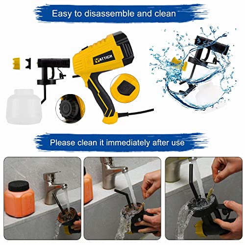 Yattich Paint Sprayer, 700W High Power Hvlp Spray Gun With 5 Copper Nozzles & 3 Patterns, Easy To Spray And Clean, For Furniture, Cabinets, Fence, Railing, Garden Chairs Etc. Yt-201 #TOP5