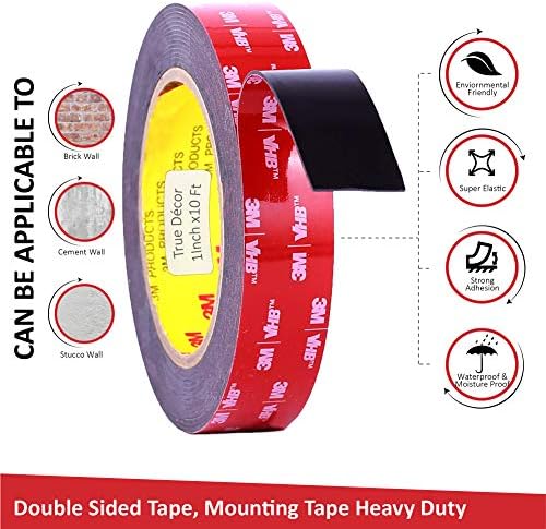 Amazon Com Double Sided 3m Adhesive Tape 1 Inch Width X 9 Ft Length 3m Vhb Heavy Duty Mounting Tape 3m Vhb Waterproof Foam Tape For Home Decor Office Decor By True Decor 1
