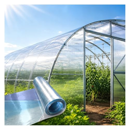 pujindu Paneles De Policarbonato para Invernaderos, Rollo De Cubierta Transparente De Alta Resistencia, Toldo Transparente A Medida para Patios Exteriores(1x30m/39.4x1181in)