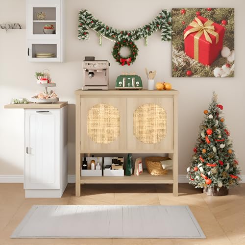 Farmhouse Console Table with 2-Door Storage, Storage Sofa Entryway Table with Shelf, Stylish Coffee Bar for Living Room & Office