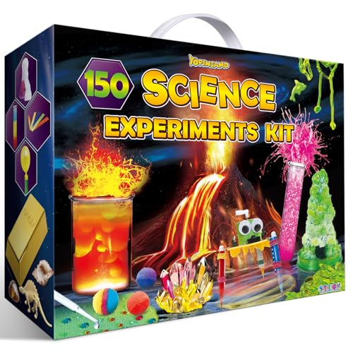 YOPINSAND 150 Experimente Kit für Kinder, Physik STEM Projekt Chemie-Set Kreativ Spielzeug für Jungen Mädchen, Experimentierkasten Chemiebaukasten Labor Vulkan Wissenschaftler Kit