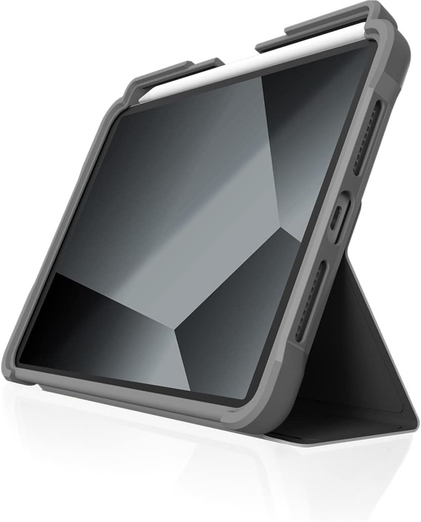 STM Goods Dux Plus Rugged Case for Apple iPad Mini 6th Gen (A17 Pro) – Military-Grade Drop Tested, Instant On/Off Cover, Apple Pencil 2 Storage, Transparent Back, Durable & Water-Resistant – Black