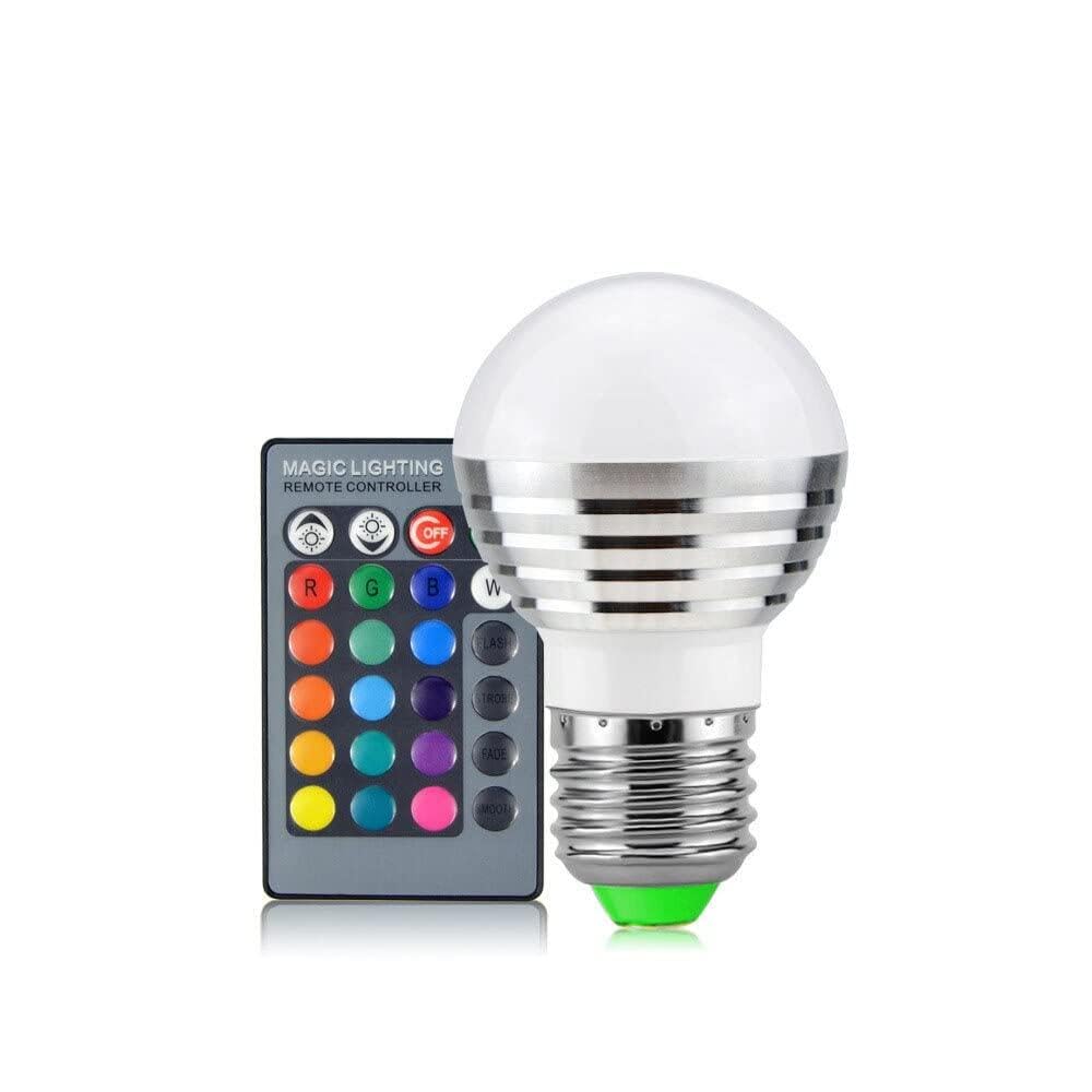 Bombillas LED E27 6W Blanco Lámpara LED de 16 Colores 110V 220V Luces de Bombilla Intercambiables con Control Remoto + función de Memoria