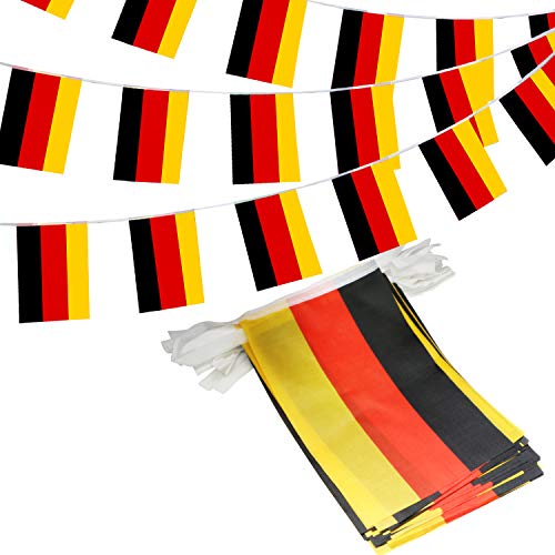 Image of Anley Germany String Flag Pennant Flags, Patriotic Events 3rd of October German Unity Day Decoration Sports Bars - 33 Feet 38 Flags