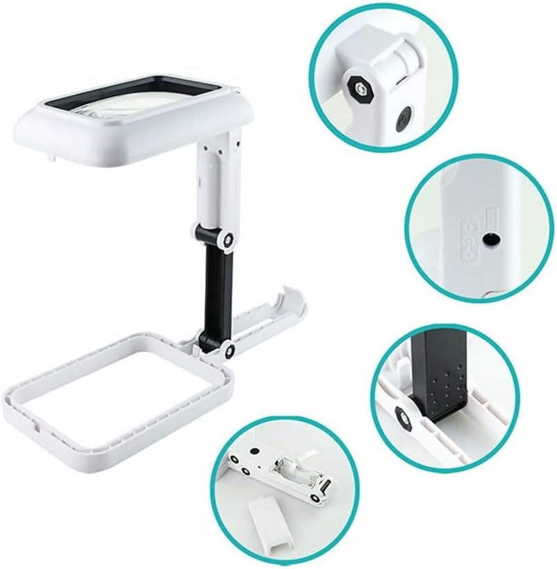 Circuit Desktop Handheld Foldable Magnifying Glass Plug in for Warm and Cold Light image 5
