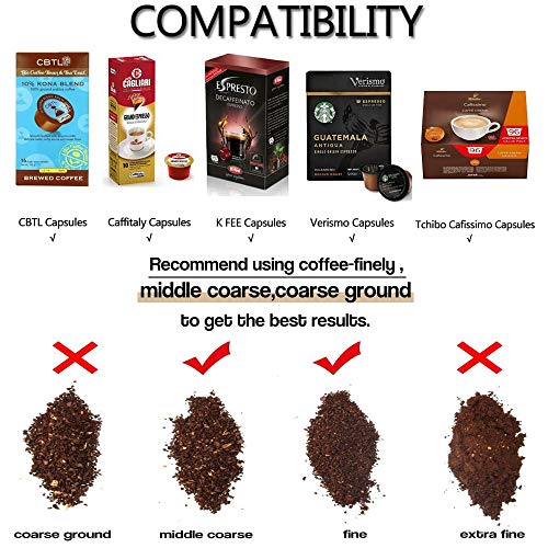 i Cafilas Wiederbefüllbare Kfee Kaffeekapsel aus Edelstahl Wiederverwendbare Refill-Kapsel Kaffeefilter für Caffitaly Tchibo Cafissimo ALDI… – Ansicht 5