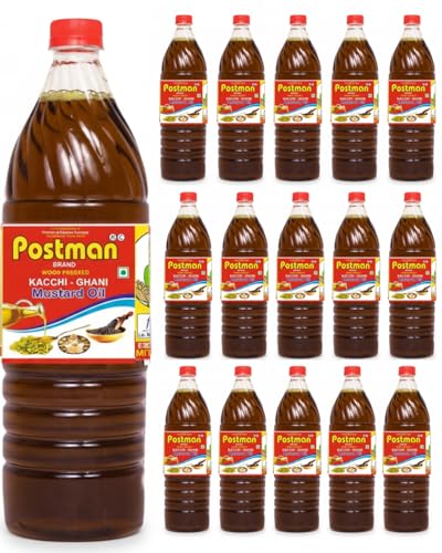 Image of Postman Wood Pressed Mustard Oil 15L+1L Extra | Combo Pack of 16L Kaachi. Ghani Sarso Tel