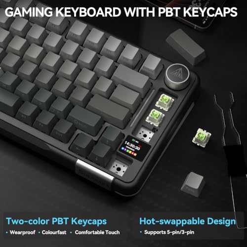 Image of SOLAKAKA A75 PRO Wireless Mechanical Keyboard with Screen and Knob