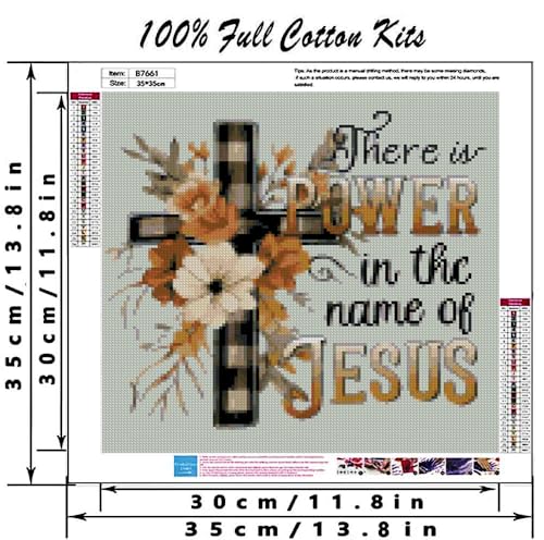 Image of Religious Stamped Cross Stitch Kits -Needlepoint Counted Cross Stitch Kits for Beginners,Religious Cross Dimensions Cross Stitch Kits Embroidery Kit Arts and Crafts for Beginners 13.7x13.7 inch