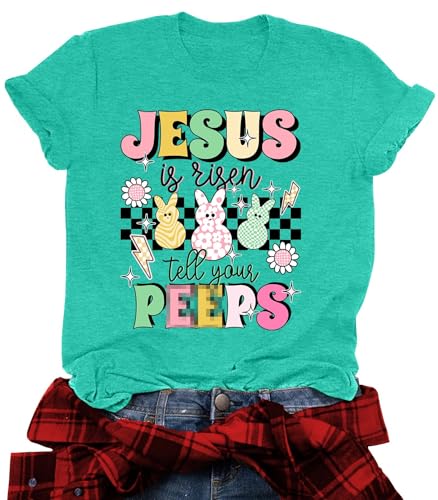 Image of LAZYCHILD Women Easter Teacher Shirts: Funny Treat All with Kindness T-Shirt Bunny Rabbit Tee Tops