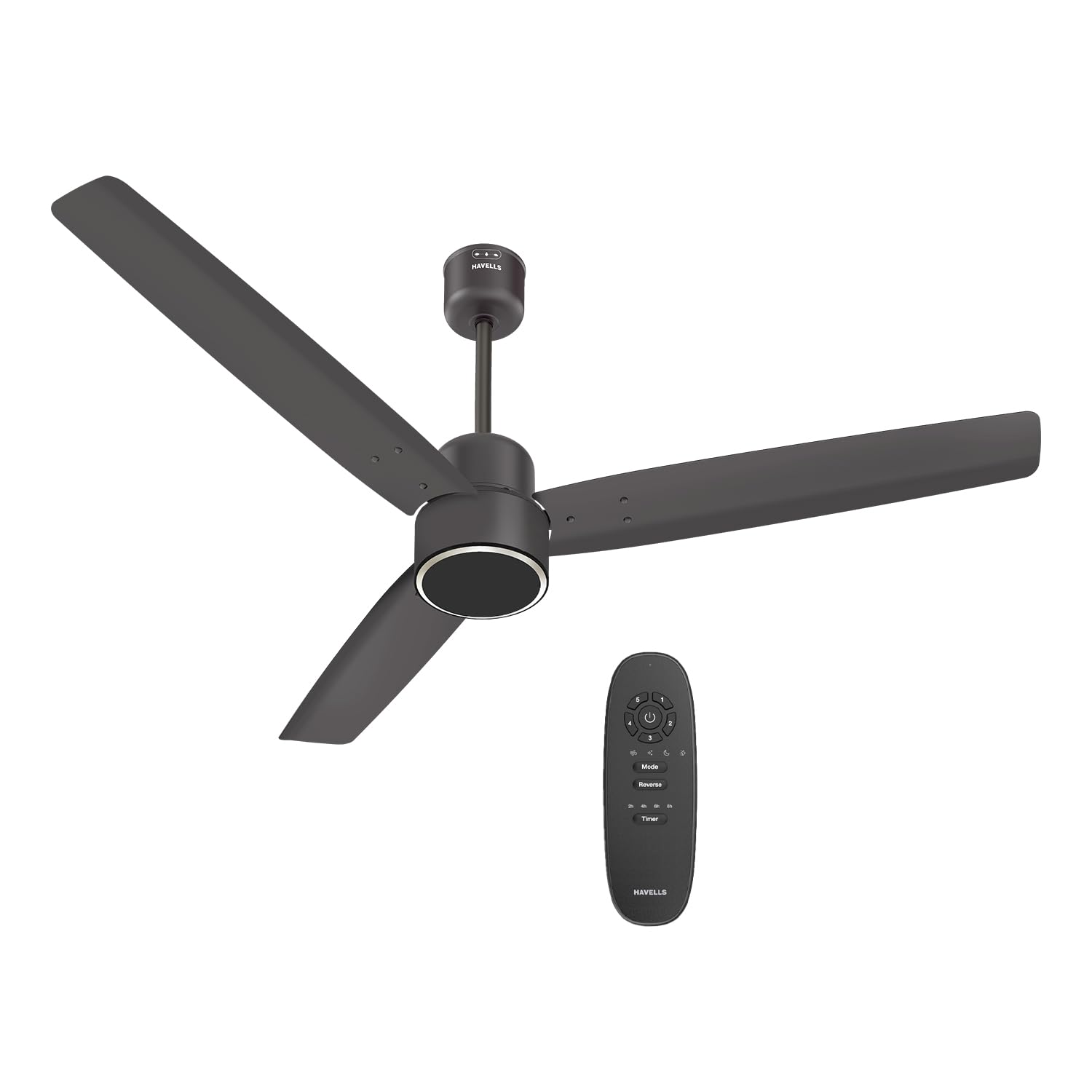 Havells FAB Voice BLDC 1200 mm Ceiling Fan|Direct Voice Command| 5 Star| Upto 65% Saving| Air Delivery: 235 cmm| Low Noise|4 Speed Mode| 380 RPM| 2 Years Manufacturer Warranty (Smoke Brown)