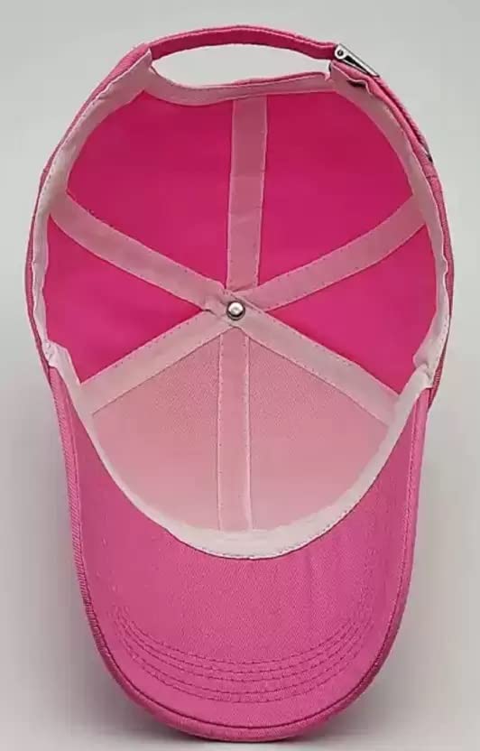 SELLORIA Acrylic Plain Baseball Sport Cap Men's Baseball Head Hat Stylish All Sports Caps With Adjustable Strap Pack Of 1 (Pink,Free Size) - Image 3 thumbnail