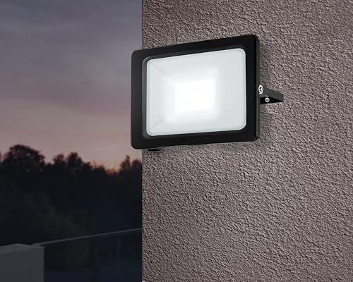 Eglo LED Outdoor wall Spotlight Faedo 3, Outside Light Made of Black Aluminium, Porch Lighting, Neutral White lamp, IP65 - Image 2