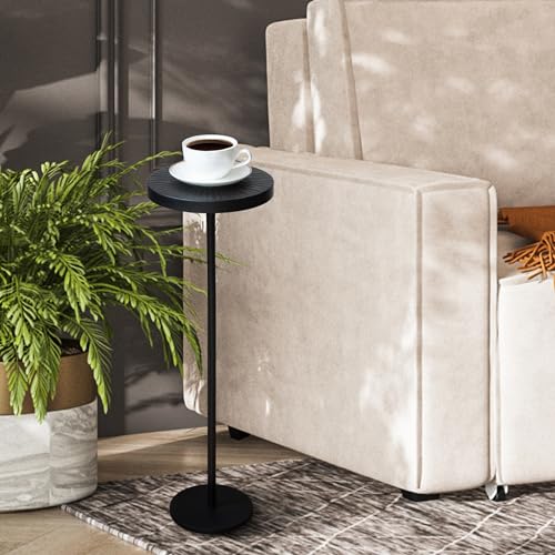 COVLON Metal Drink Table, Black Side Table, Modern Martini Table Small End Table for Small Spaces, Living Room, Sofa Couch, Patio, Black - Thumbnail 3