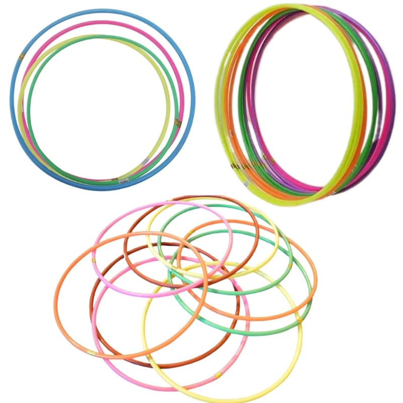 PriceKingX Multicolor Hula Hoops Adults Fitness Exercise Kids Fun Game Plastic Solid Hoops Playground Playing Fitness Gymnastics Adjustable Hoop Lightweight Durable Design Versatile (12, medium)