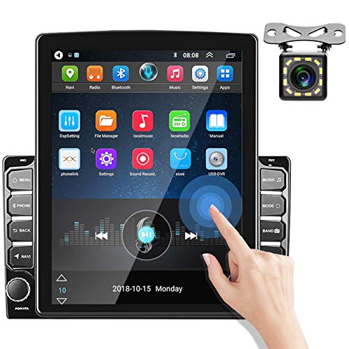 Double Din Android Car Stereo with Bluetooth 9.7'' Vertical Touchscreen Car Radio MP5 Player Support GPS Navigation WiFi FM Radio DVR iOS/Android Mirror Link Reversing Image Input + Backup Camera