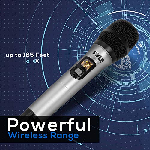Pyle Portable Uhf Wireless Microphone System - Professional Battery Operated Handheld Dynamic Unidirectional Cordless Microphone Transmitter Set W/Adapter Receiver, For Pa Karaoke Dj Party - Pdwmu105 #TOP2