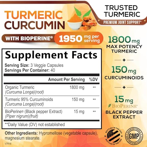 image for Nature's Nutrition Turmeric Curcumin Supplement 1950mg - 95% Curcumino