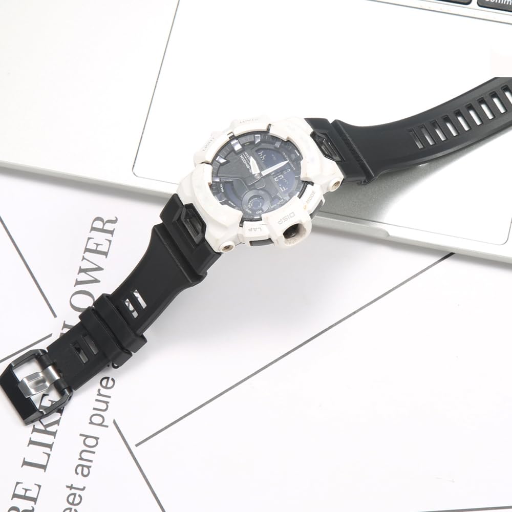 GBA-900 Replacement Watch Band Compatible with Casio GBA-900CB GBA900UU Men's Black Resin Strap GBA900 Sport Waterproof Watch Wristband