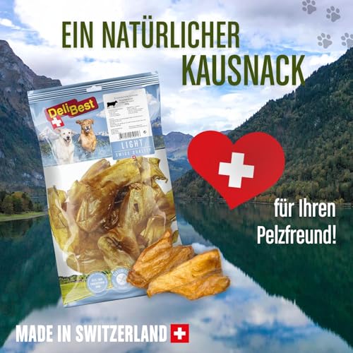 DeliBest Light Knabberohren gourmet I Dental Sticks I Hundesnacks getreidefrei I Rinderohren für Hunde I Rinderohren getrocknet I Hundezahnpflege Snack 500g