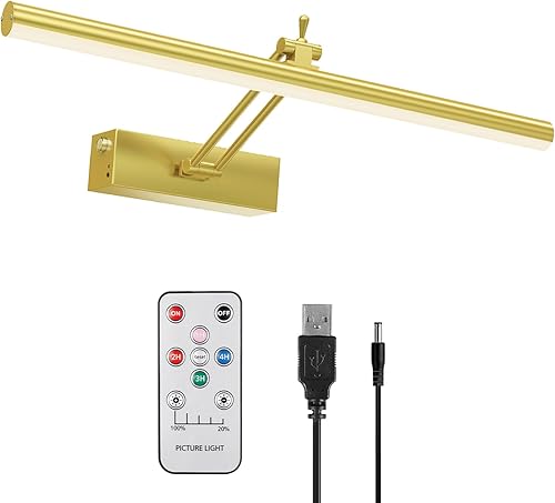 Mocalido Luz de imagen inalámbrica recargable con pilas, 5200 mAh, luz de arte LED para pared con control remoto, luz de pintura regulable de 16