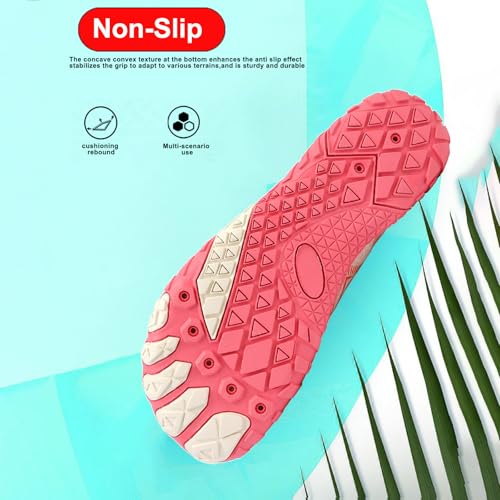 Image of Beach Water Shoes for Women Men Quick Dry Non-Slip Wide Toe Hike Barefoot Footwear for Beach Pool Aqua Swim Surf Walk