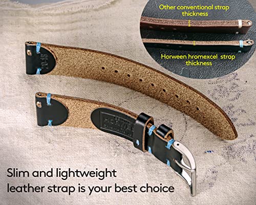 Image of hemsut h Leather Watch Bands for Men, Horween Quick Release Leather Watch Strap Vintage Watch Replacement Wrap of 18mm, 20mm, 22mm