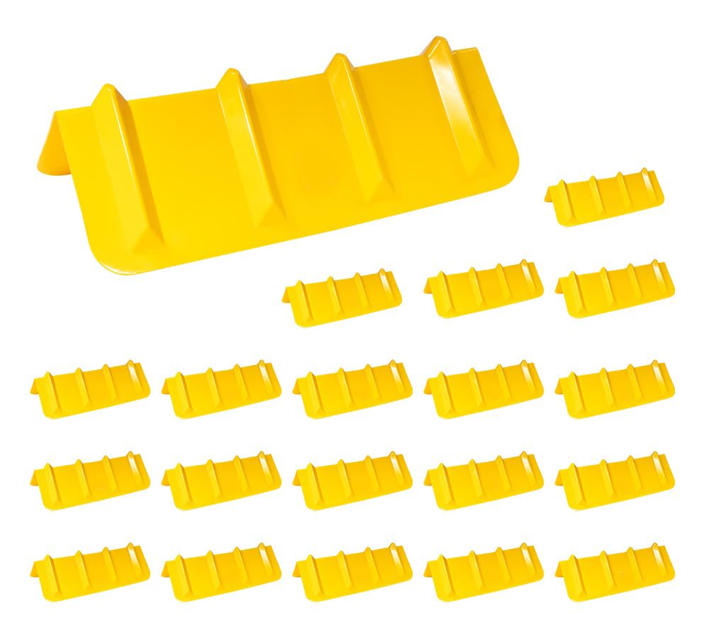 Mytee Products 20 Pack 8"x8"x24" Yellow Flatbed Corner Protector - V Shaped Edge Guard for Tie-Down Winch &amp; Ratchet Straps - Plastic Corner Protector for Flatbed Trailer Cargo Load