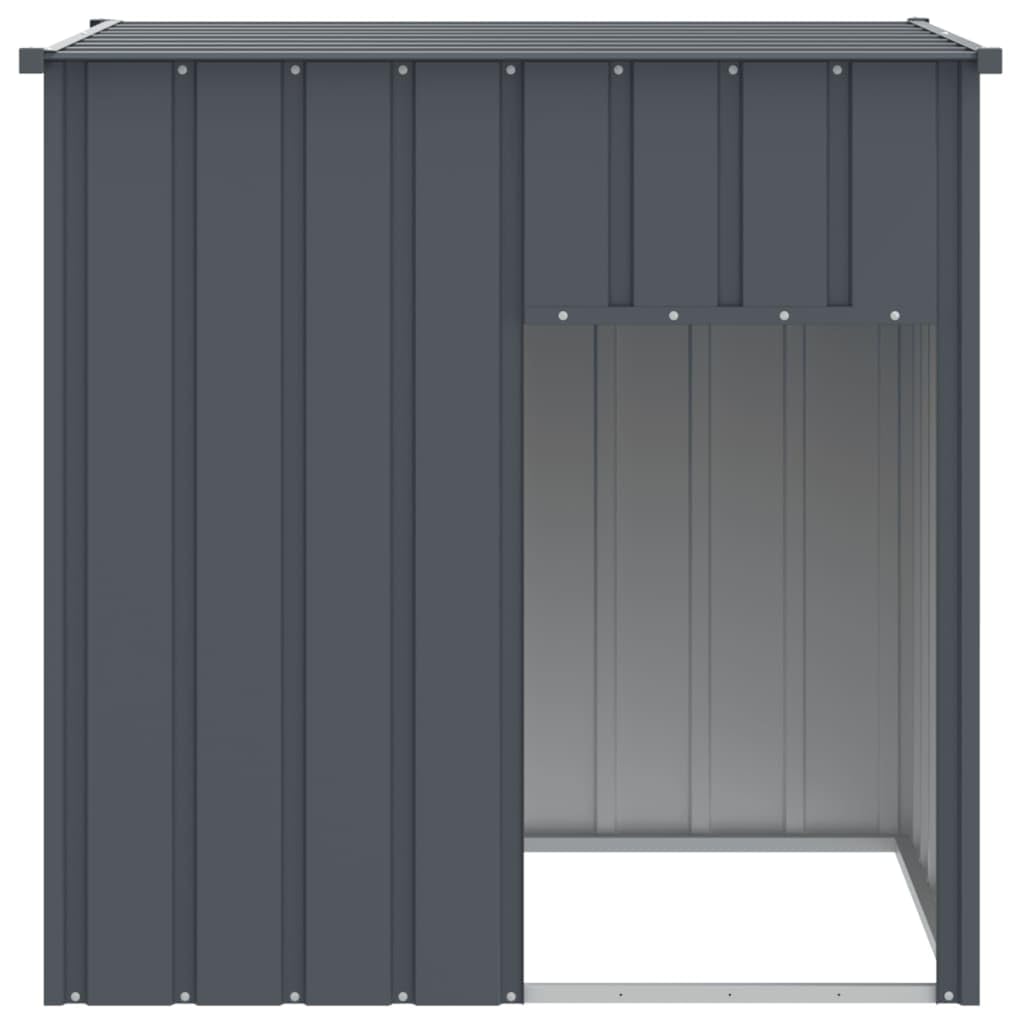 vidaXL Caseta para Perro con Techo de Acero galvanizado Antracita 110x103x109 cm