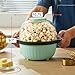 Elite Gourmet EPM145M 18-cup Hot Oil Stirring Popcorn Popper w/Measuring Cap & Reversible Serving Bowl & Butter Melting Tray, Great for Parties, Movie Night, Anytime Snack, Safety ETL Approved, Mint