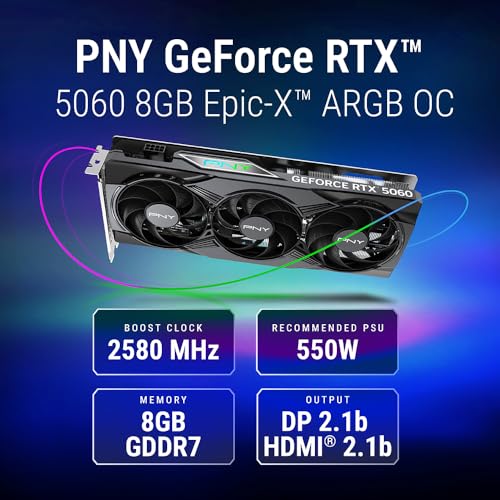 Scheda Grafica GEFORCE RTX™ 5060 8GB ARGB Overclocked Triple Fan DLSS 4 - Scheda video - Immagine 1