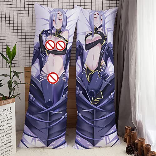 Anime Monster Musume Girl Rachnera Dakimakura Comic Double-Sided Print Pillow Cover Waifu Body Pillowcase (40X120 Cm / 15X47 In,Blue) #TOP1