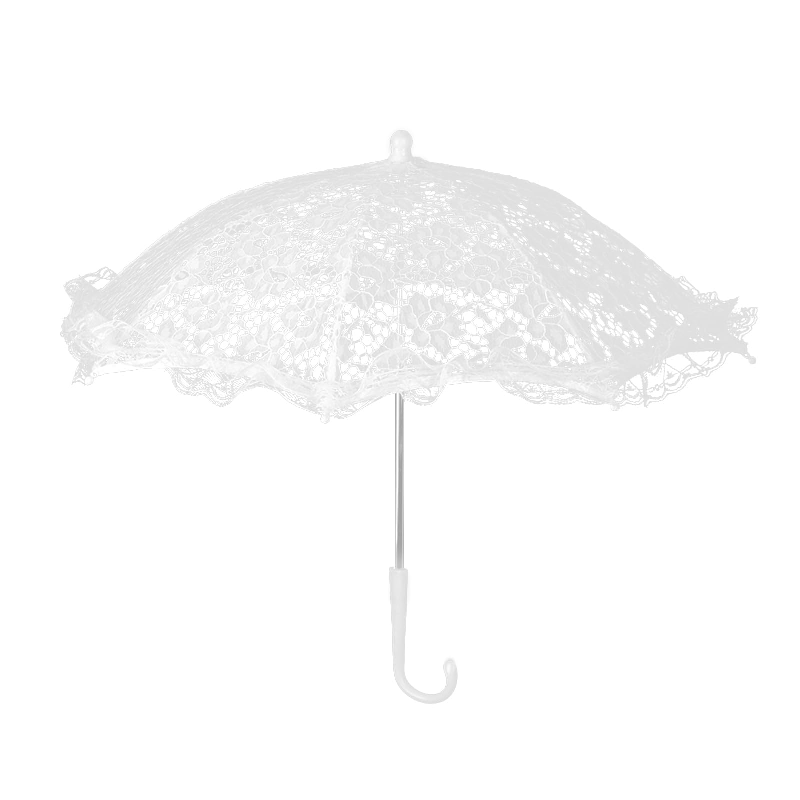 Msiud Bridal Lace Umbrella, 16.5 x 19.3 in Vintage Lace Parasol Umbrella for Wedding Photography, Flowers Embroidery Parasol, for Stage Performance