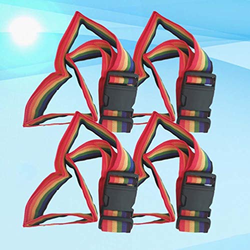 Pretyzoom 4 peças de alças de bagagem de arco-íris para bagagem com alça de amarrar e alça para baga