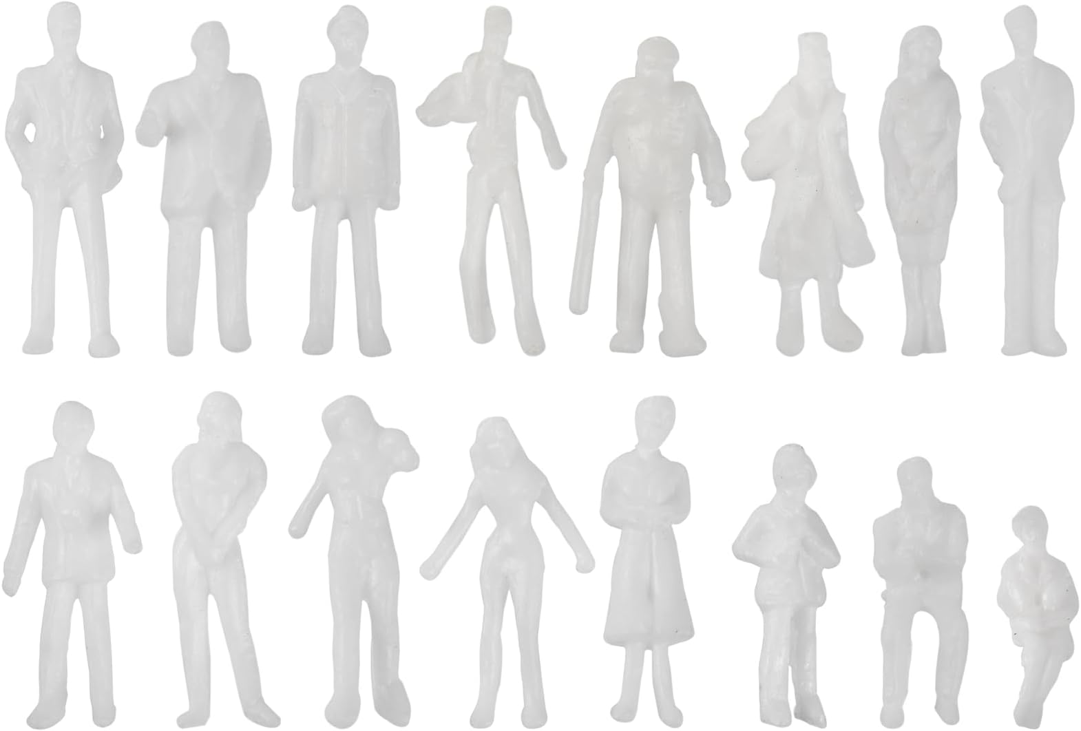DS. DISTINCTIVE STYLE Unpainted Figures 1:100 Scale 100 Pieces Assorted Poses Miniature People for Architectural Layout Project Bonsai Decor