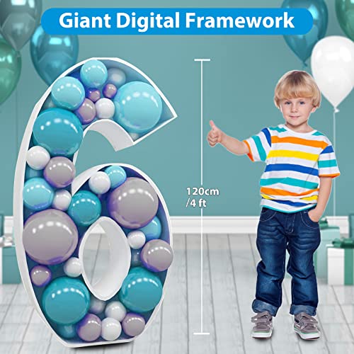image for Znknthr 4ft Mosaic Numbers for Balloons, 1.2m Giant Marquee Number, Mo