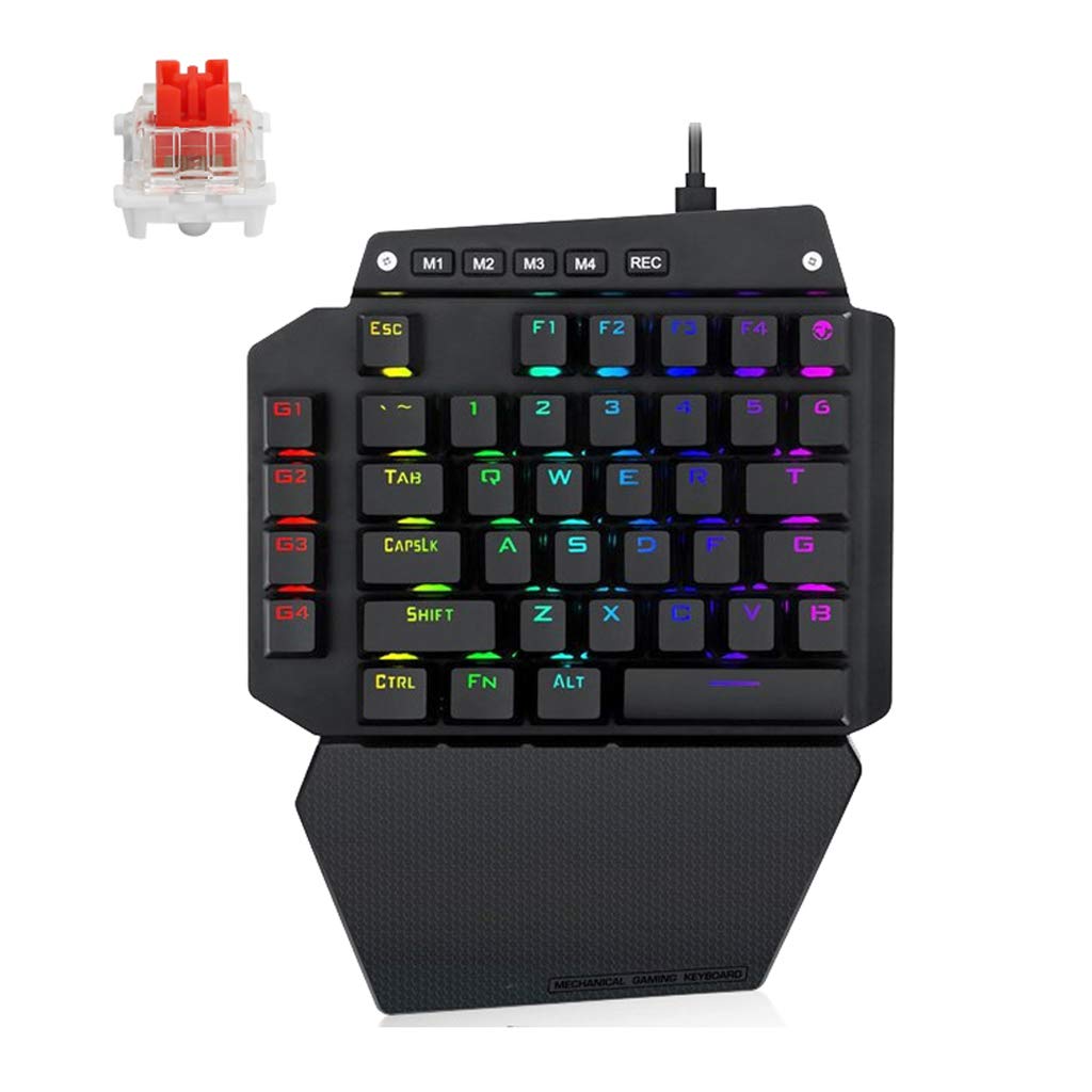 K700 Teclado mecánico para Juegos con una Mano RGB Retroiluminación LED Interruptor Exterior Tecla Completa Macro Define 44 Teclas LOL/Wow / dota2 / PUBG/CF