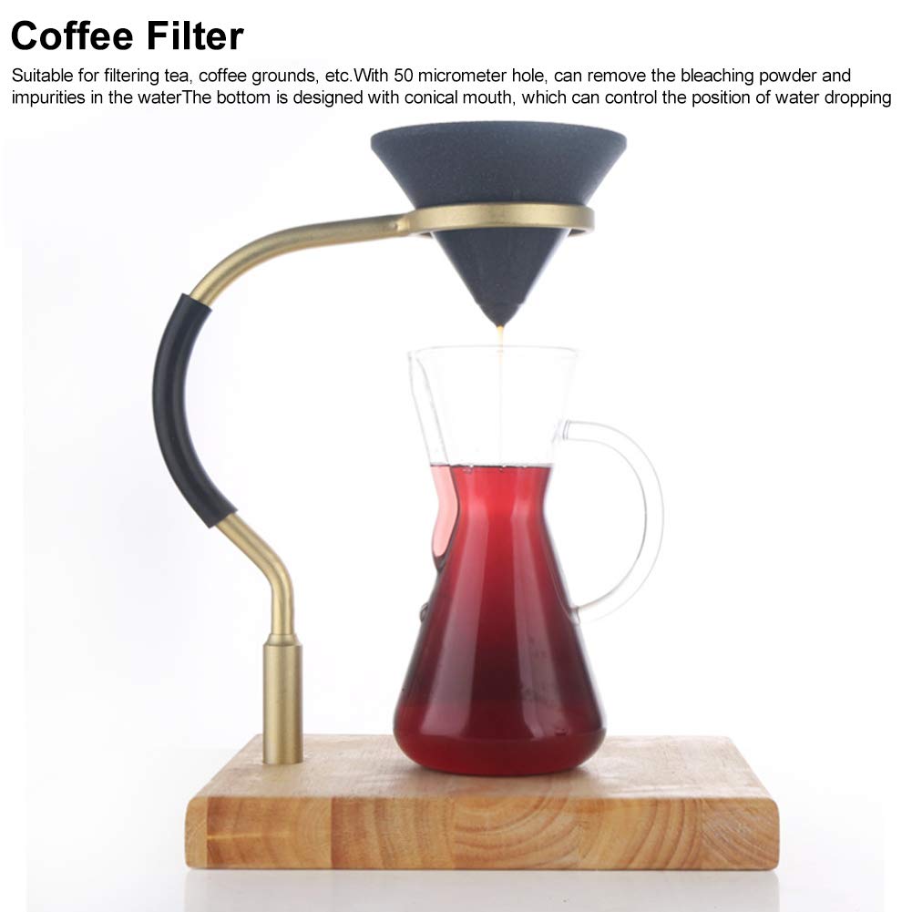 Colador De Café No Poroso En Forma De Cono Con Mineral De Alúmina, Filtro De Té Para Posos De Café, Orificio De 50 Micrómetros