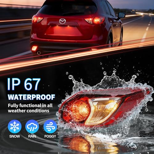 Image of Right Outer Tail Light Assembly for 2013-2016 Mazda CX-5, Passenger Side Back Taillight Assembly, OE Style Brake Lamp with Bulb and Harness, Direct Replace #MA2805111